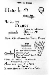 Calligram (rebus) by Guillaume Apollinaire: 