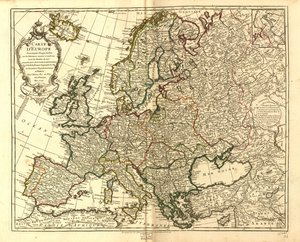 Map of Europe by Guillaume Delisle