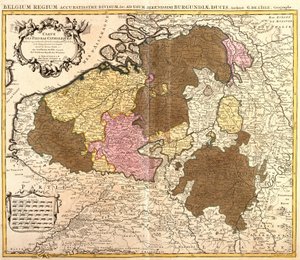 Map of Catholic Netherlands (Belgium and Luxembourg) by Guillaume Delisle