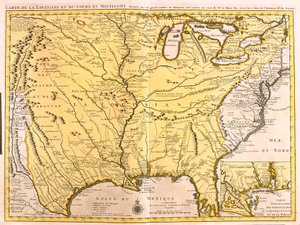 Map of Louisiana and the Mississippi River by Guillaume Delisle