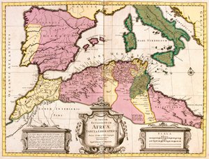 Map of North Africa and Europe