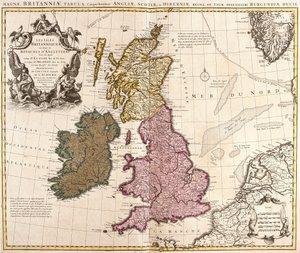 Map of the British Isles, Kingdoms of England, Scotland and Ireland by Guillaume Delisle