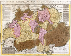 Map of the Swiss Federation (etching)