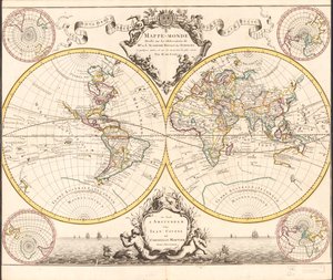 World Map, Drawn from Observations of the Royal Academy of Sciences and Others by Guillaume Delisle