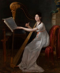 Portrait of Adèle Papin Playing the Harp by Guillaume Guillon Lethière