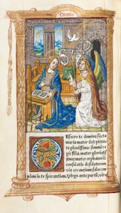 Printed Book of Hours (Use of Rome): The Annunciation by Guillaume Le Rouge