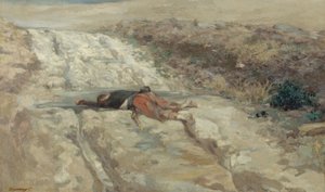 Scene of the 1870 war: dead soldier on a battlefield, ca. 1870 by Guillaume Regamey