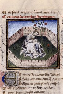 Representation of a Young Boy in Love in the Garden of Delights Discovering the Fountain of Narcissus, Miniature in 