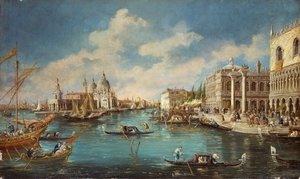 Salute Church Seen from Riva degli Schiavoni, by Giuseppe Ponga