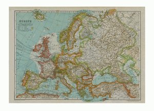 Map of Europe, c1910 by Gull Engraving Company