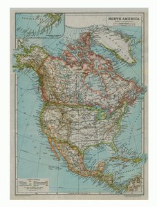 Map of North America by Gull Engraving Company