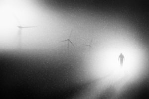 Lone Figure Bright Light