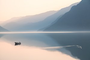 Misty Mountain Lake by Gustav Davidsson
