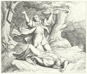 Alexis, Friend of Martin Luther, After He is Struck by Lightning During Their Travels, 1505 by Gustav Ferdinand Leopold Konig