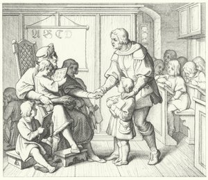 Martin Luther at school by Gustav Ferdinand Leopold Konig