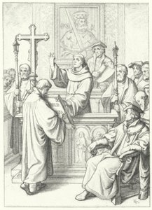 Martin Luther Being Awarded His Doctorate by Andreas Karlstadt at the University of Wittenberg, 1512 by Gustav Ferdinand Leopold Konig