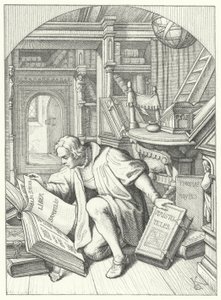 Martin Luther discovers a Latin Bible in the library at Erfurt University by Gustav Ferdinand Leopold Konig