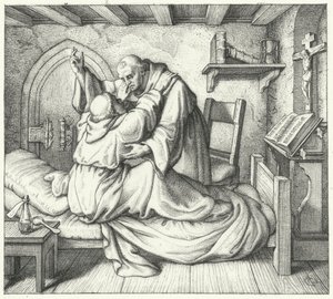 Martin Luther is consoled by a fellow monk during his spiritual torment at the monastery by Gustav Ferdinand Leopold Konig