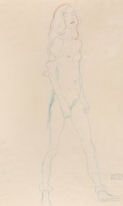 A Nude Young Girl, c. 1917 by Gustav Klimt