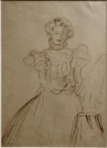 Portrait of Sonja Knips – Sitting in a Chair from the Front by Gustav Klimt