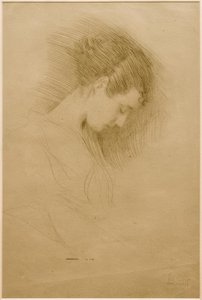 Bust of a Girl with Head Bowed to the Right