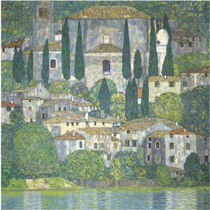 Church in Cassone Landscape with Cypresses, 1913