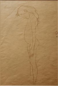 Nude Girl with Head Bowed to the Left by Gustav Klimt
