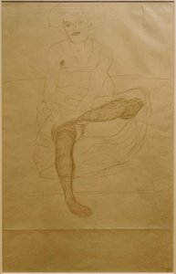 Seated Female Half-Nude from the Front