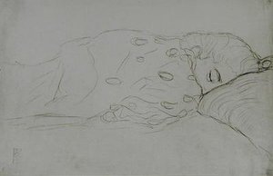 Sleeping Nude by Gustav Klimt