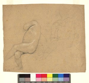 Studies of Two Seated Child Nudes by Gustav Klimt