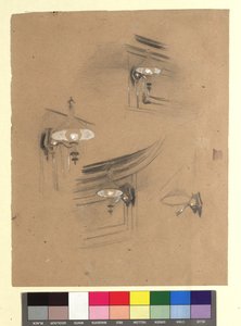 Studies for "Audience Room in the Old Burgtheater": Studies of Four Lamps
