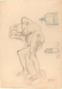 Study of a Nude Old Woman Clenching Her Fists, and Two Decorative Objects
