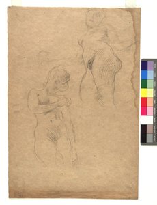 Two Studies of Female Nudes by Gustav Klimt