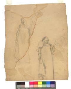 Two Studies of Singers from Below by Gustav Klimt