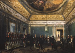 Changing of the Preobrazhensky Regiment Guards in the Gatchina Palace at the time of Paul I