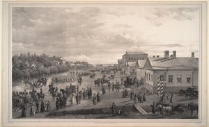 Parade of Chevalier Gardes through Krasnoye Selo, 1848