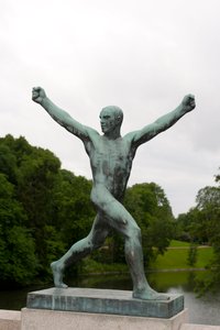Joyful Man Sculpture in Frogner Park, Oslo, Norway