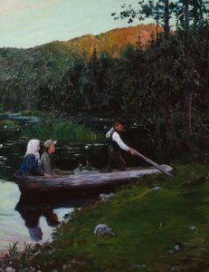 A Sunday Evening by the Lake by Gustav Wentzel