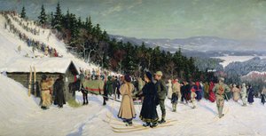 Ski Competition in Fjelkenhill by Gustav Wentzel