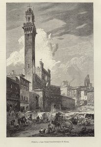 The Town Hall of Siena by Gustave Bauernfeind