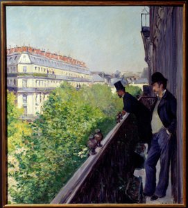A Parisian balcony in 1880 by Gustave Caillebotte