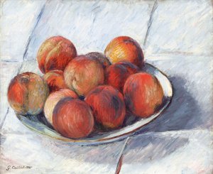 The Plate of Peaches by Gustave Caillebotte