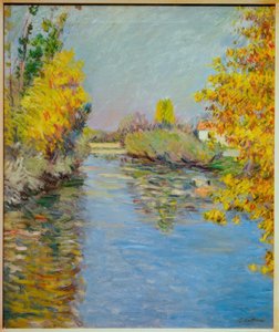 The Little Arm of the Seine, Autumn Effect by Gustave Caillebotte