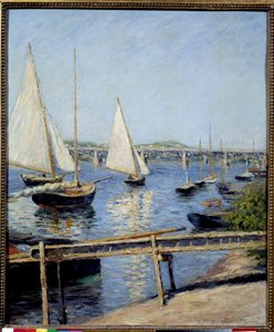 Sailing Boats at Argenteuil by Gustave Caillebotte