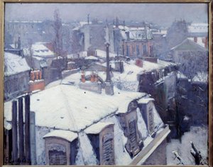 View of Roofs (with Snow) in Paris