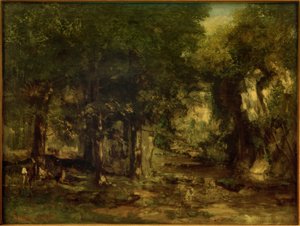 The Deer at the Stream of Plaisir-Fontaine by Gustave Courbet