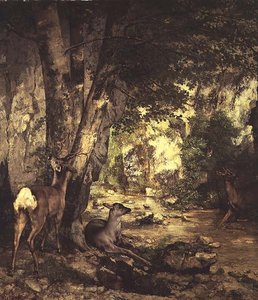 La Remise des Chevreuils (detail) by Gustave Courbet
