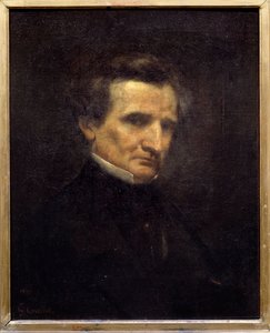 Portrait of Hector Berlioz, French Composer by Gustave Courbet