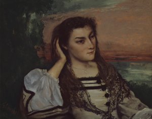 Reverie (Portrait of Gabrielle Borreau) by Gustave Courbet