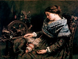 The Sleeping Spinner by Gustave Courbet